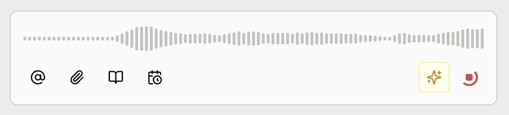 Voice recording waveform in chat input